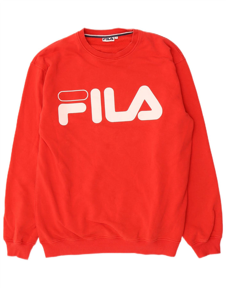 Felpa grafica da uomo Fila Maglione rosso medio in cotone