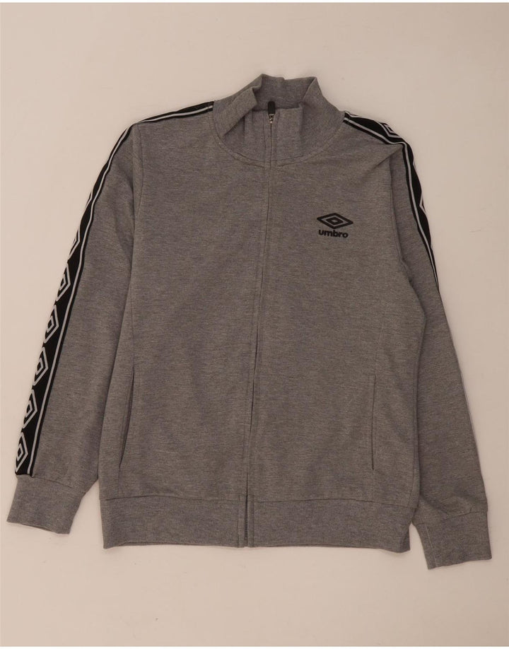 Giacca da ginnastica grafica da uomo Umbro grande in cotone color block grigio