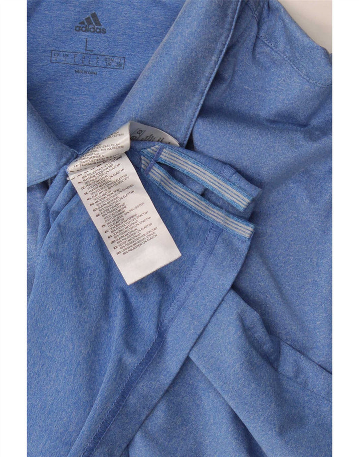 Polo Adidas da uomo grande in poliestere blu