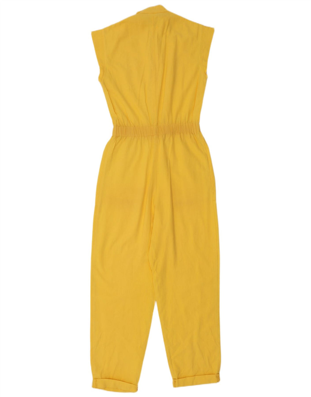 Tuta vintage senza maniche da donna IT 40 piccola gialla