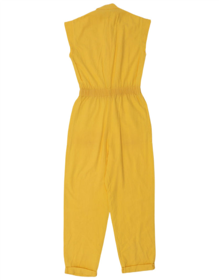 Tuta vintage senza maniche da donna IT 40 piccola gialla