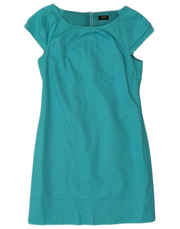 Abito tubino da donna Oasis UK 10 piccolo cotone maculato turchese