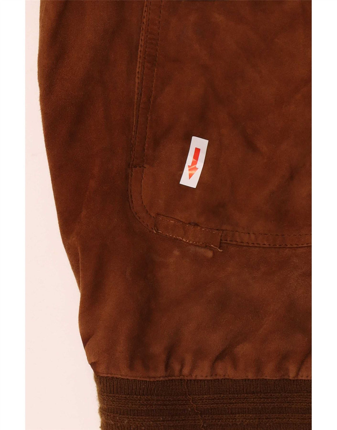Giubbotto bomber vintage in pelle scamosciata da uomo IT 62 5XL in pelle beige