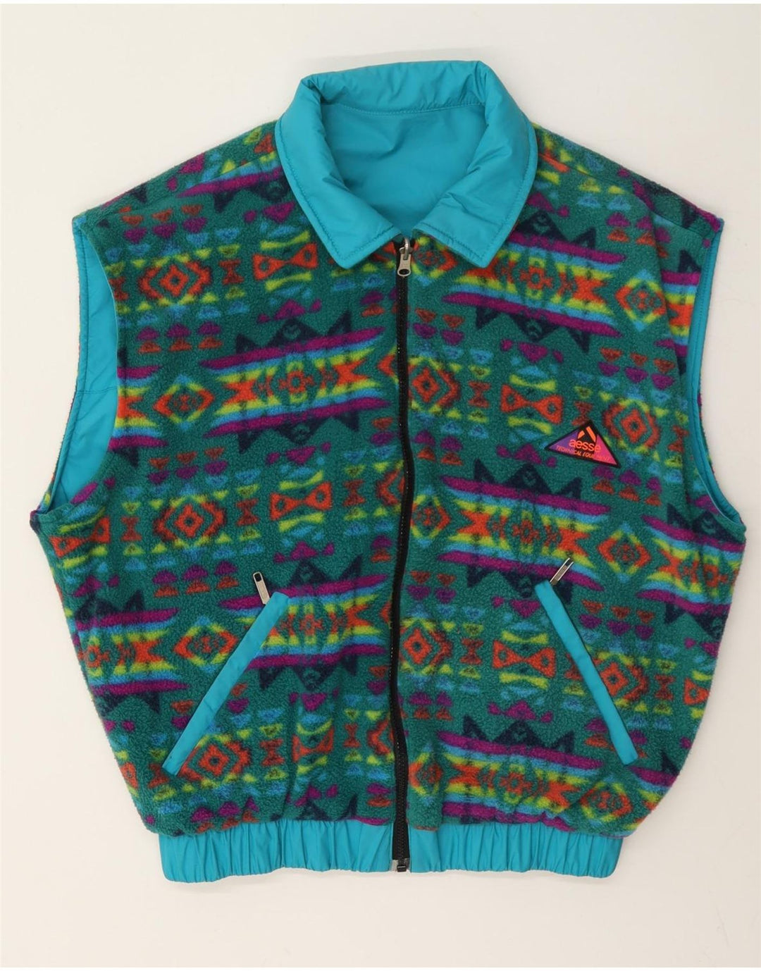Gilet reversibile da uomo vestibilità ampia Aesse UK 38 Poliammide geometrica blu medio