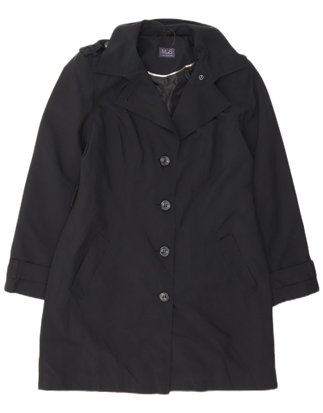 Trench da donna Marks & Spencer UK 14 grande poliestere nero