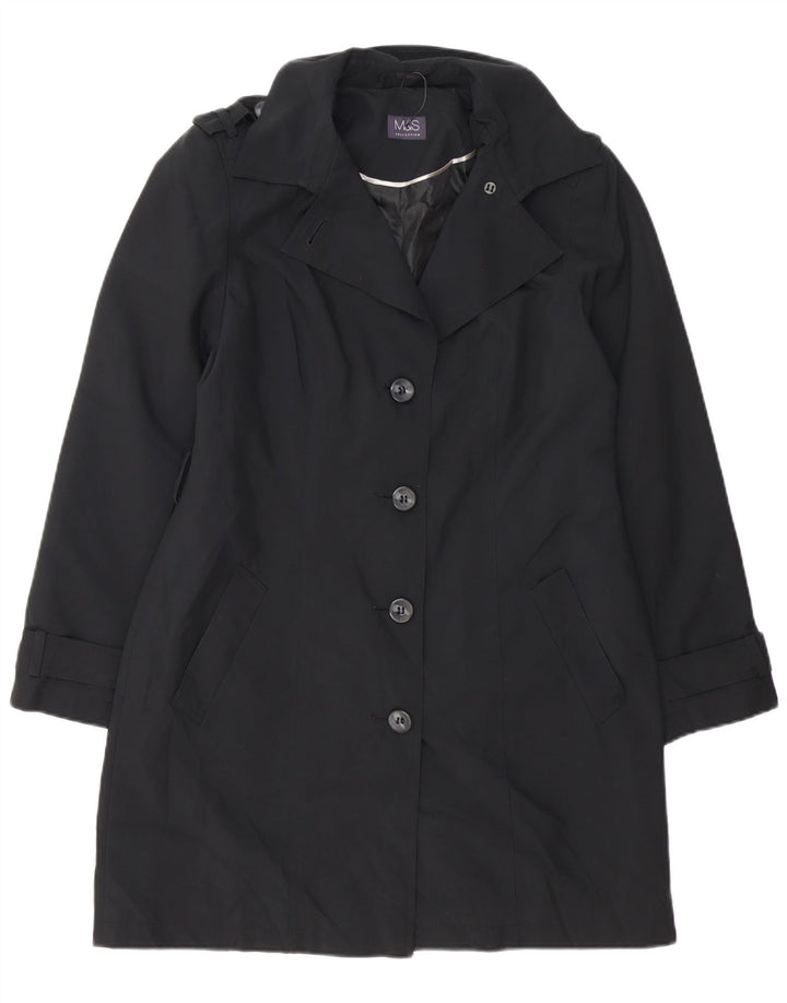 Trench da donna Marks & Spencer UK 14 grande poliestere nero