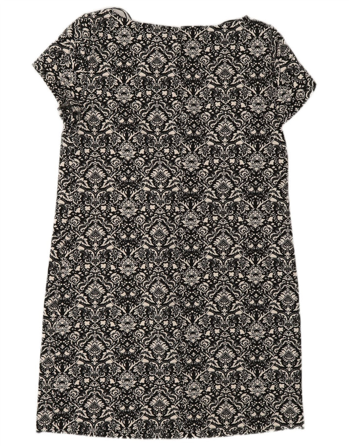 Abito a trapezio da donna Zara UK 10 piccolo poliestere floreale nero