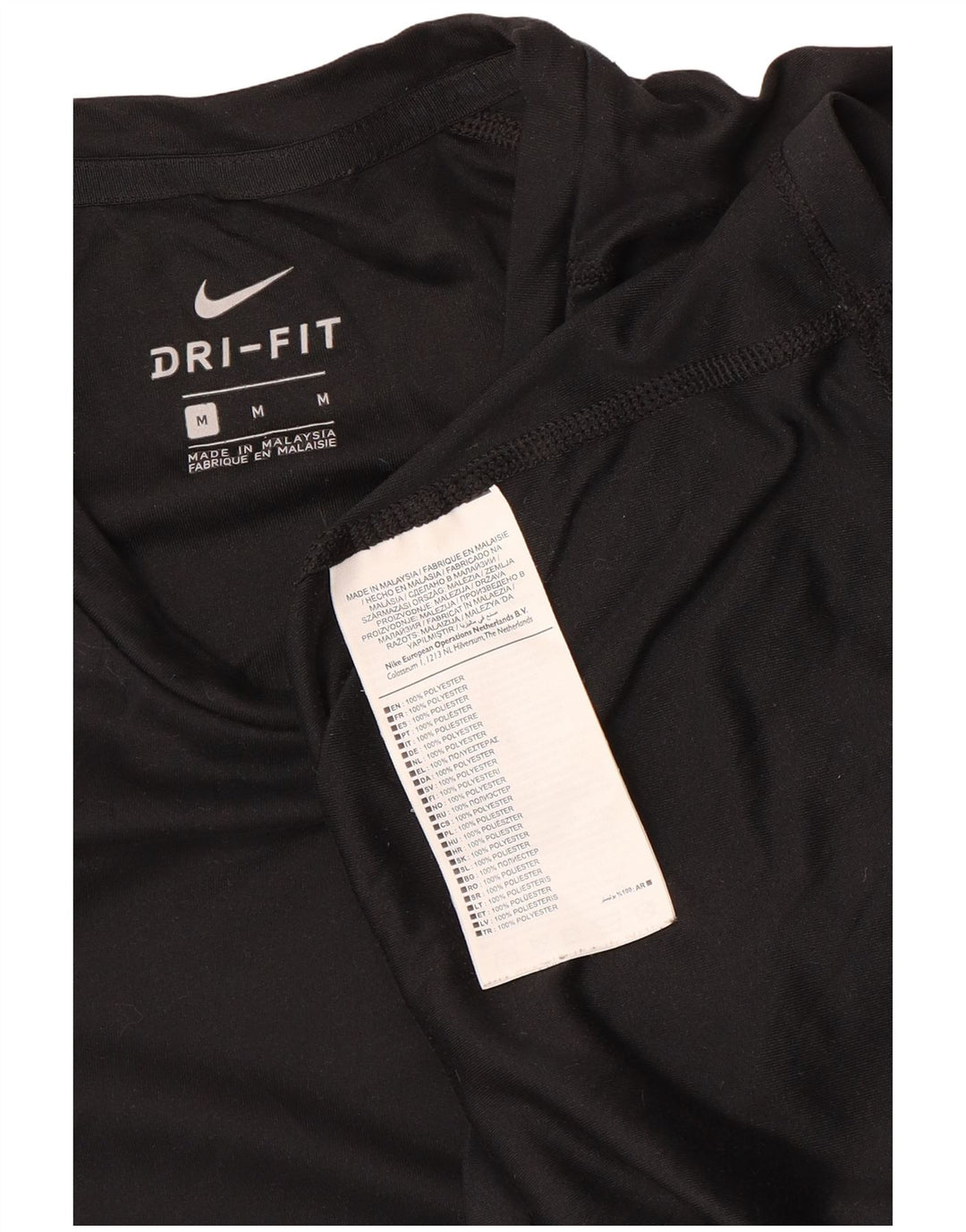 T-shirt Nike da uomo Dri Fit, top in poliestere nero medio