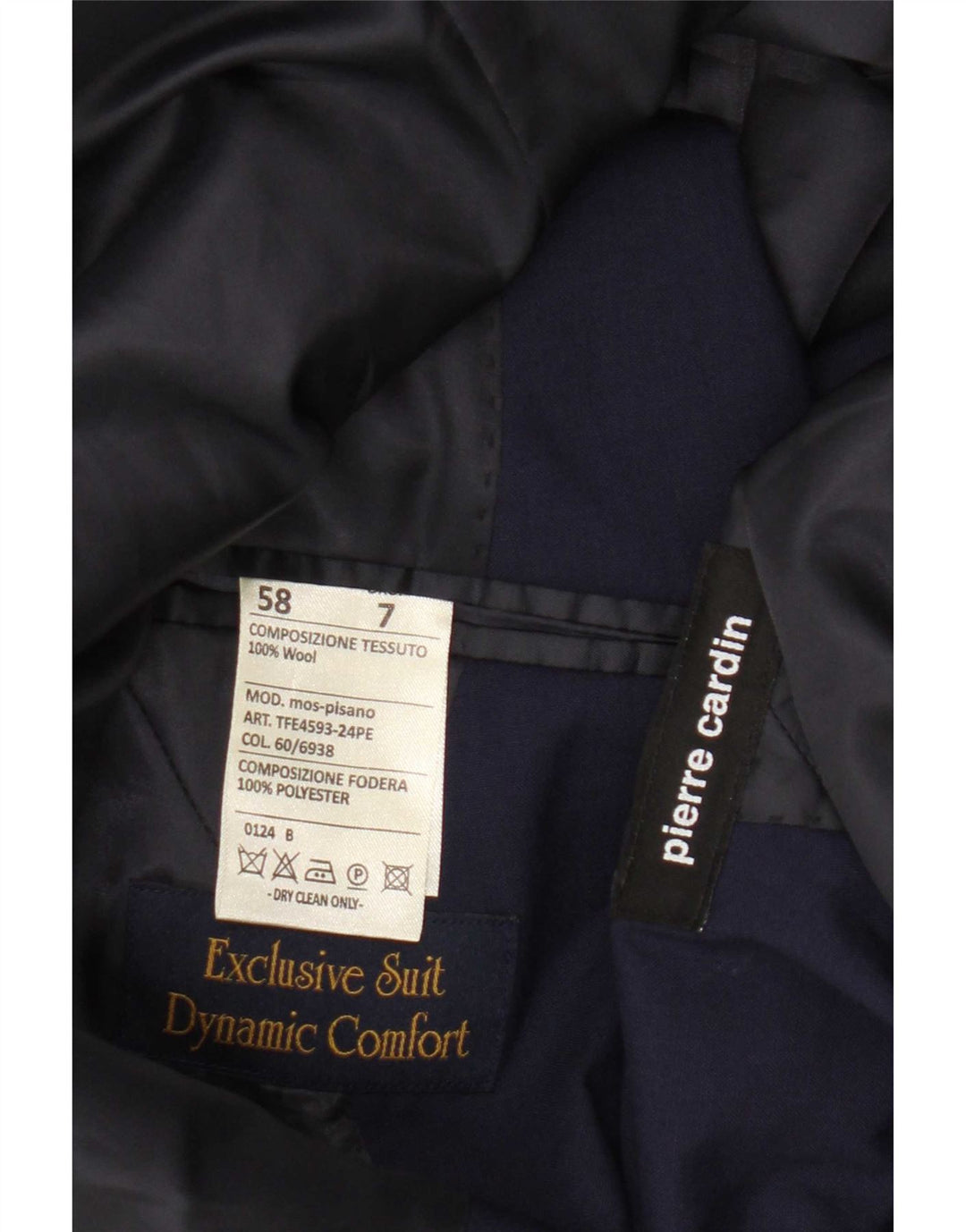 Giacca blazer da uomo a 2 bottoni Pierre Cardin UK 40 grande lana blu navy