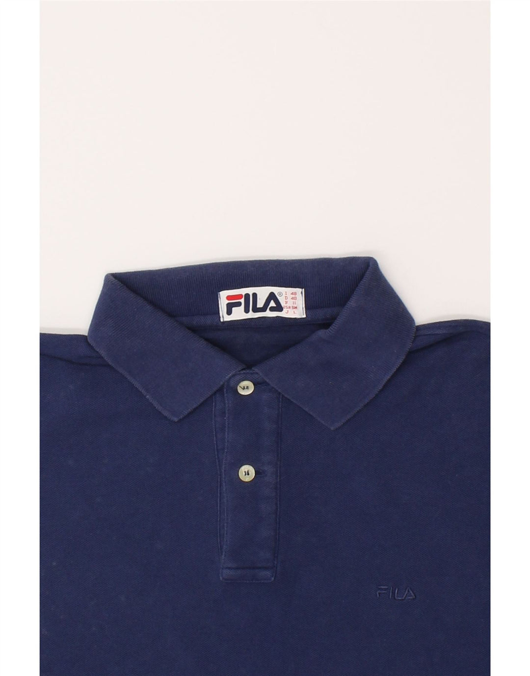 FILA Mens Polo Shirt IT 48 Medium Navy Blue Vintage Fila and Second-Hand Fila from Messina Hembry 