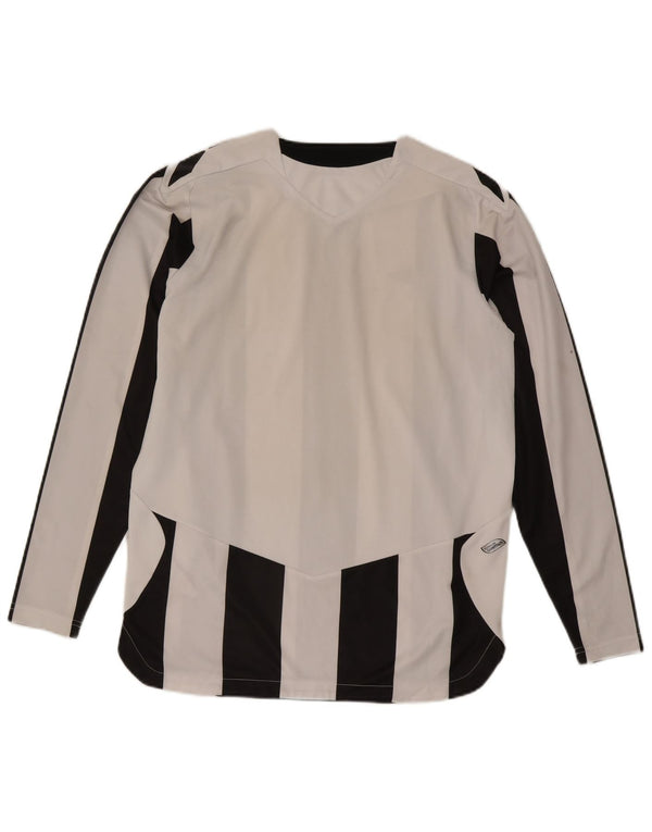 Umbro Top da uomo a maniche lunghe in poliestere a righe bianche medie