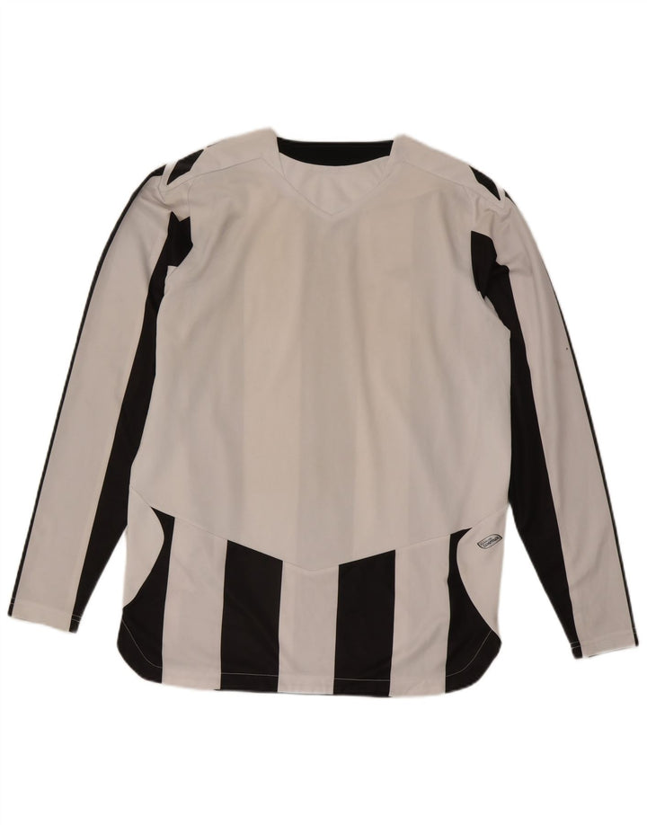 Umbro Top da uomo a maniche lunghe in poliestere a righe bianche medie