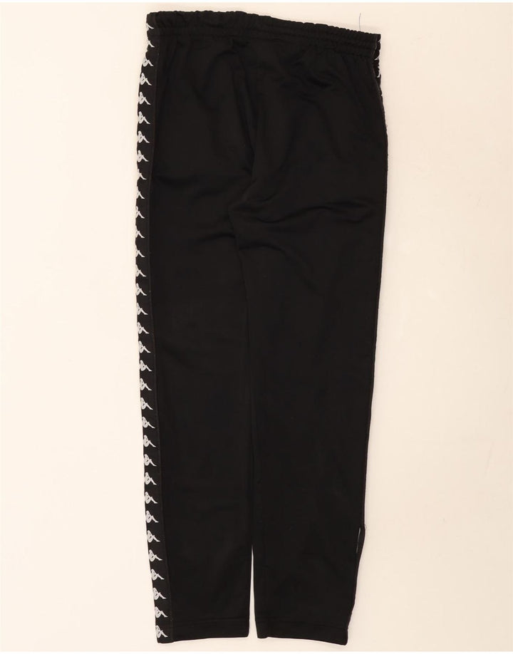 Pantaloni da tuta con grafica Kappa da uomo Joggers medio poliestere nero