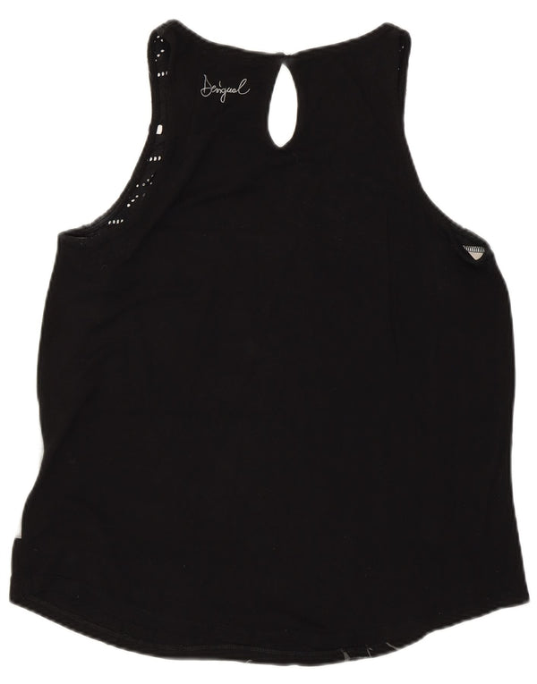 DESIGUAL Canotta grafica da donna UK 14 Large Black Striped