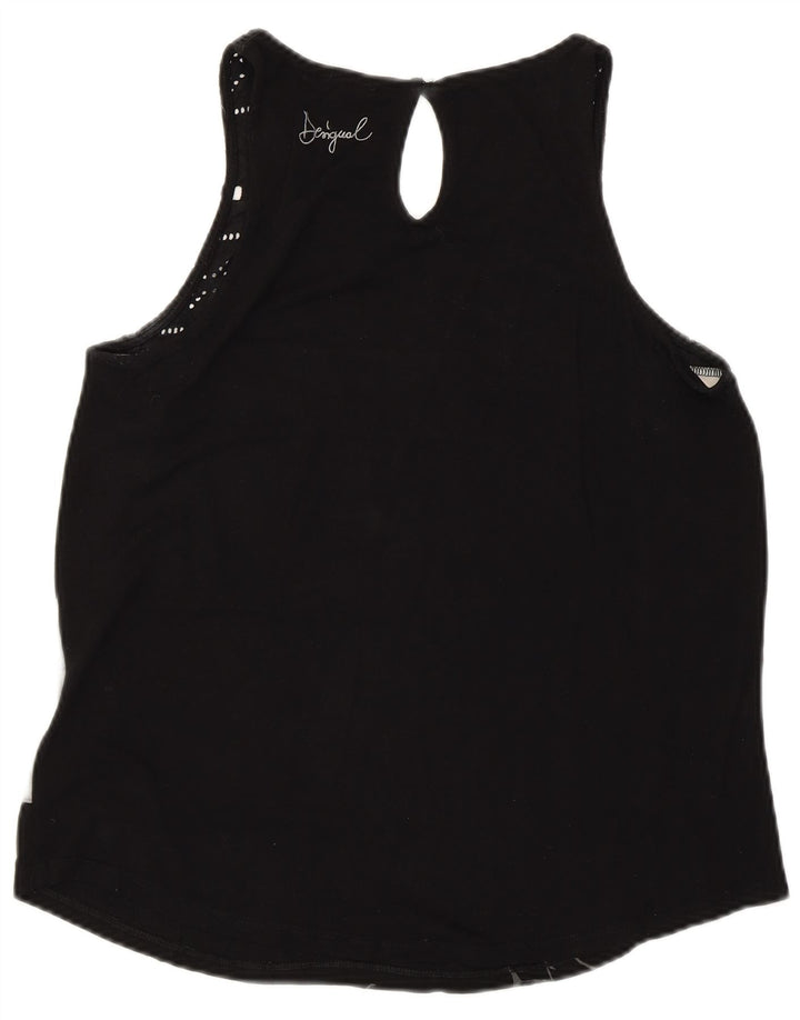 DESIGUAL Canotta grafica da donna UK 14 Large Black Striped