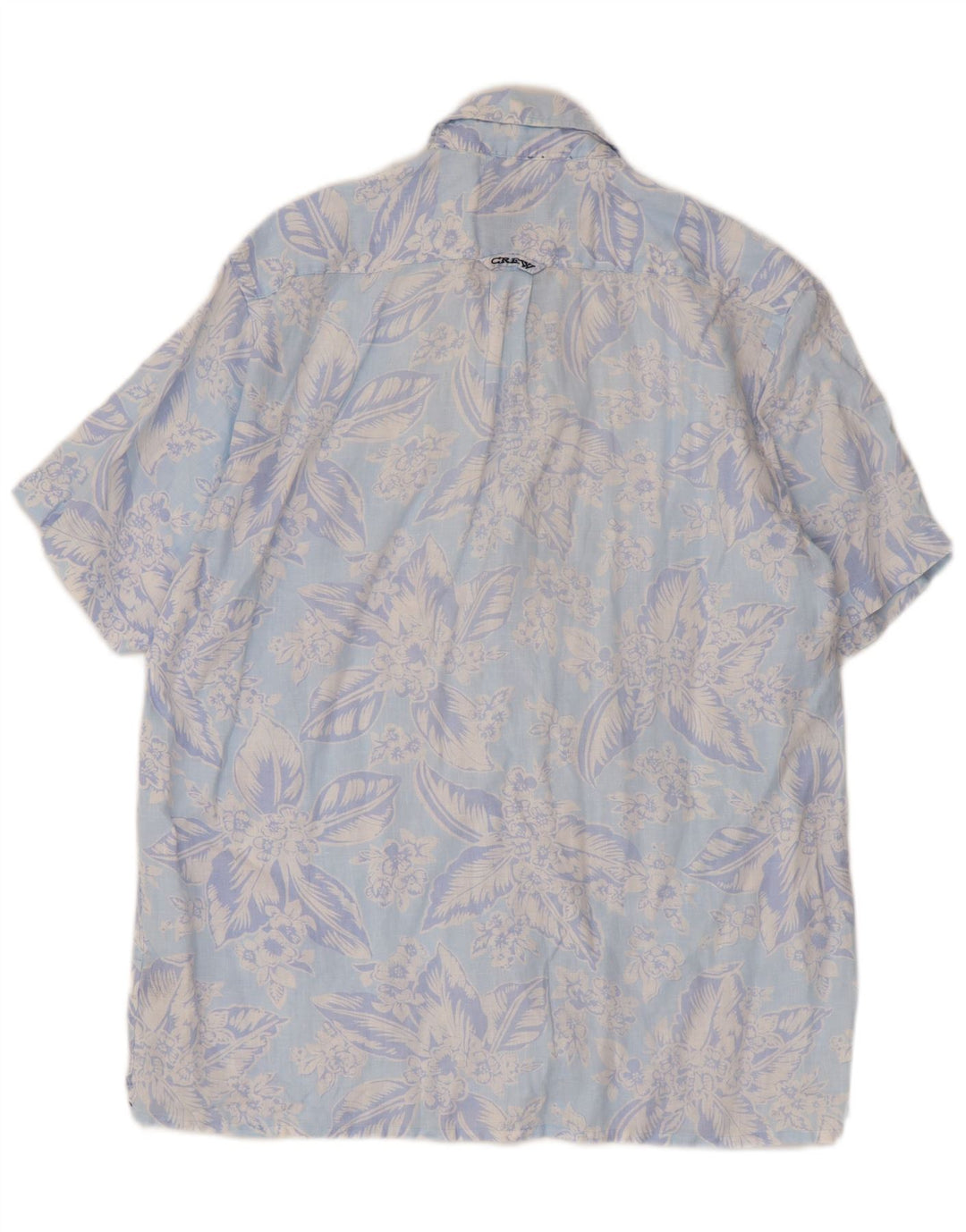 Crew Clothing Camicia a maniche corte da uomo in lino floreale blu medio