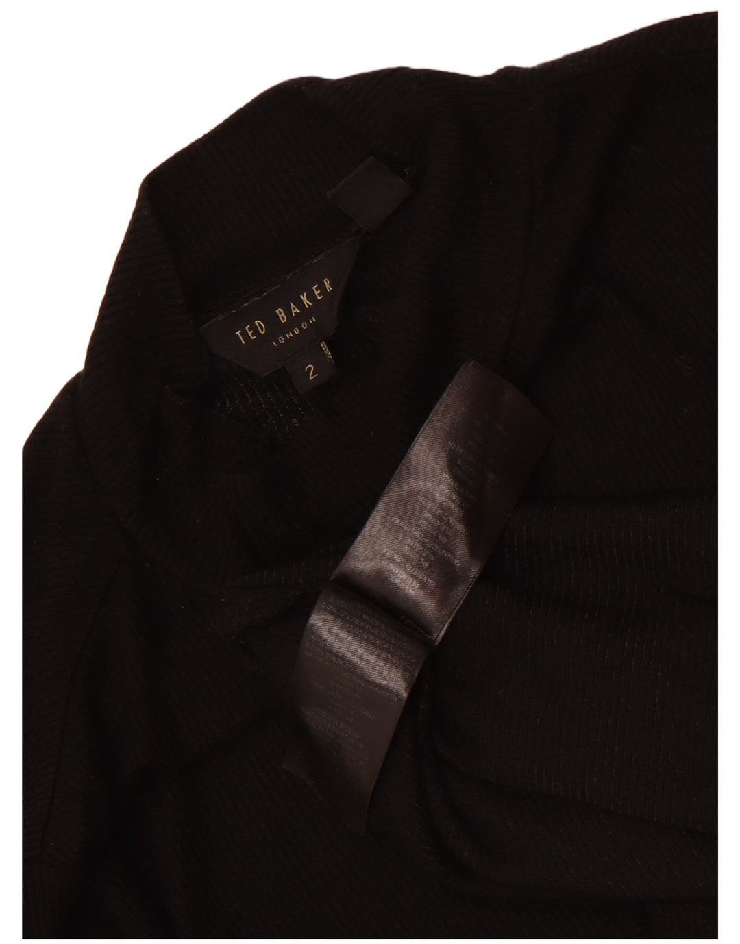 Ted Baker Top da donna a maniche lunghe taglia 2 piccolo in viscosa nera
