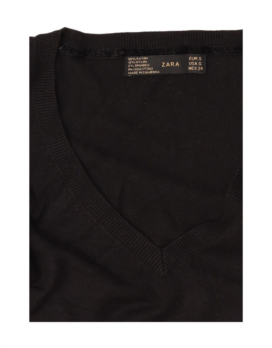 Maglione Zara da donna con scollo a V UK 8 piccolo rayon nero