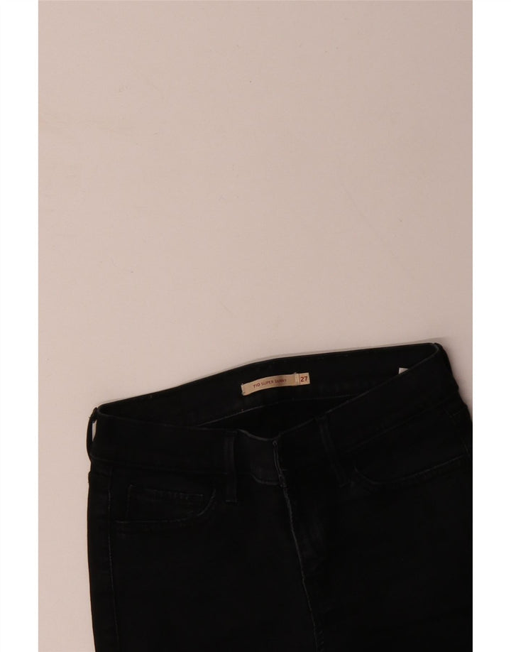 LEVI'S Jeans da donna 710 super skinny W27 L28 cotone nero