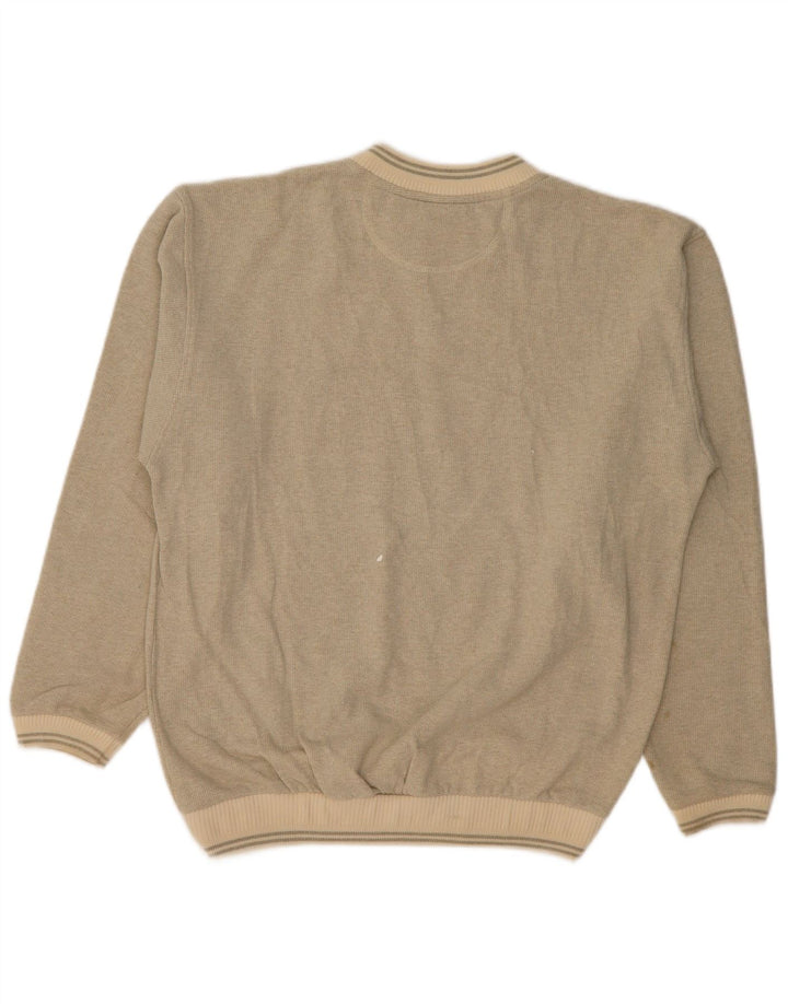 Felpa da uomo vintage maglione grande in cotone beige