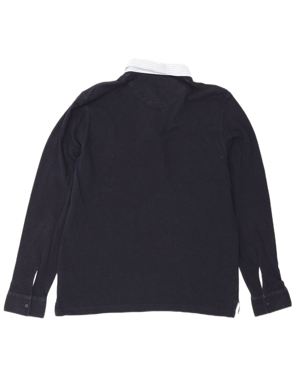 Polo da rugby da uomo a maniche lunghe, vestibilità casual, Massimo Dutti, grande, blu navy