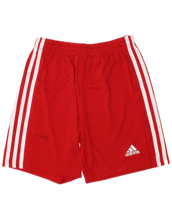Pantaloncini sportivi Adidas Aeroready da ragazzo 11-12 anni in poliestere rosso