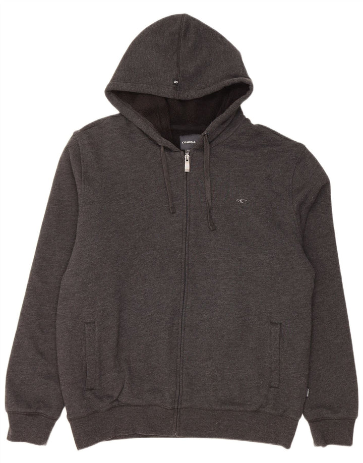 Maglione con cappuccio e zip da uomo O'Neill grande in cotone grigio