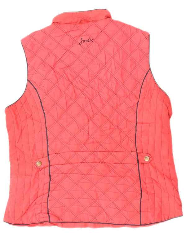 JOULES gilet trapuntato da donna UK 16 grande rosso poliestere