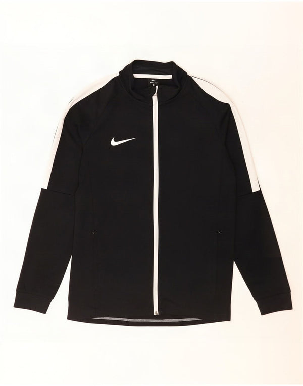 Giacca da tuta da uomo Nike Dri Fit, giacca in poliestere color block medio nero