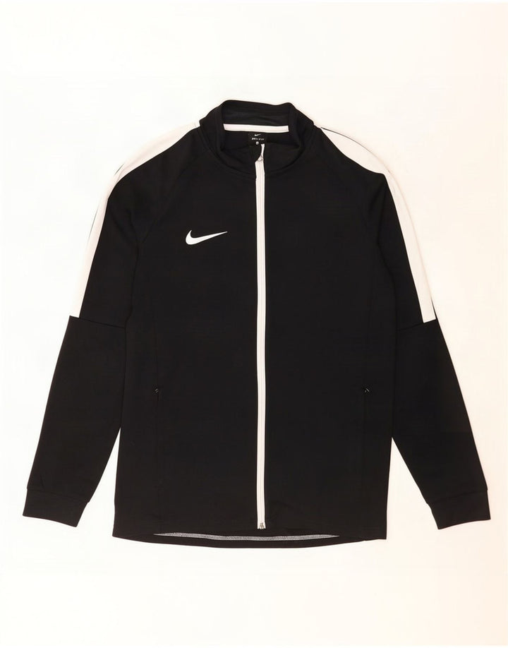 Giacca da tuta da uomo Nike Dri Fit, giacca in poliestere color block medio nero