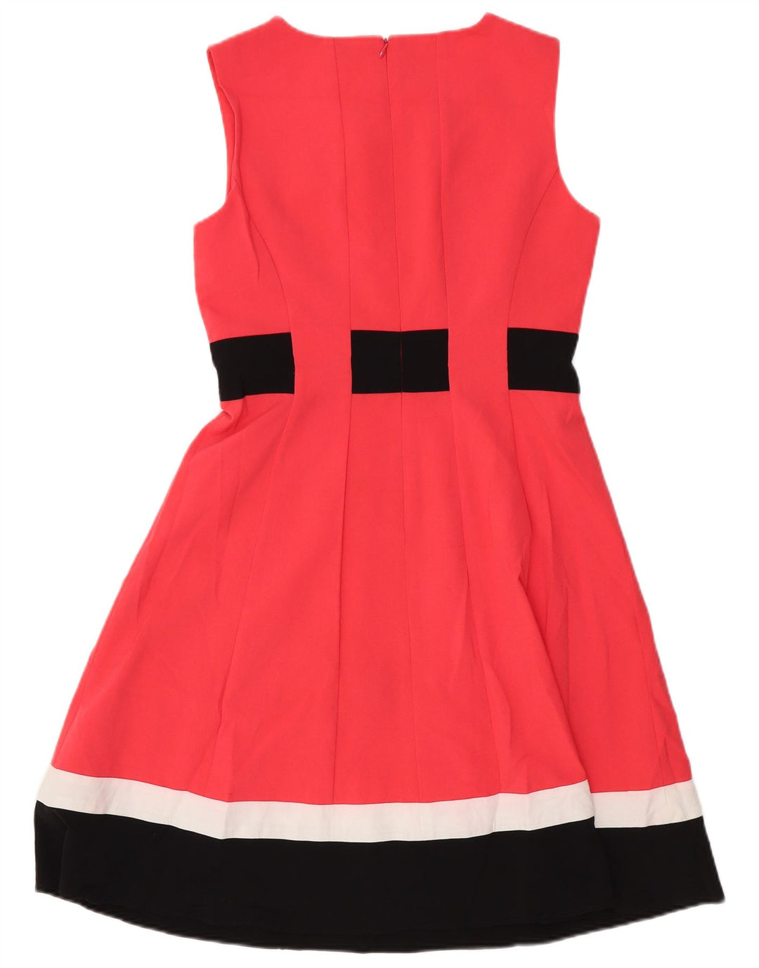 Abito a trapezio senza maniche da donna Calvin Klein US 6 rosso medio color block