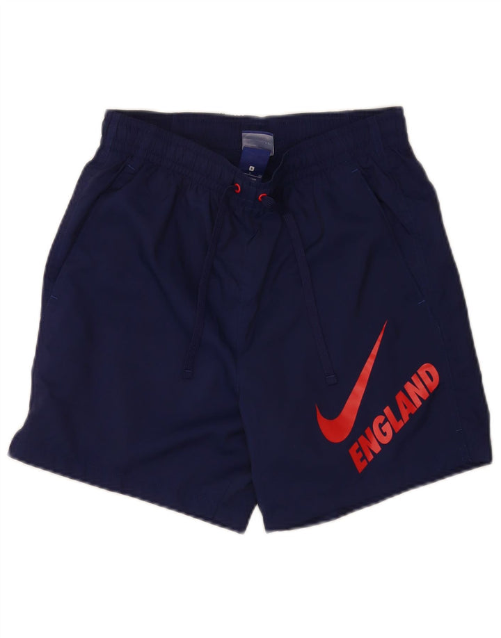 Pantaloncini da bagno con grafica Nike da uomo piccoli in poliestere blu navy
