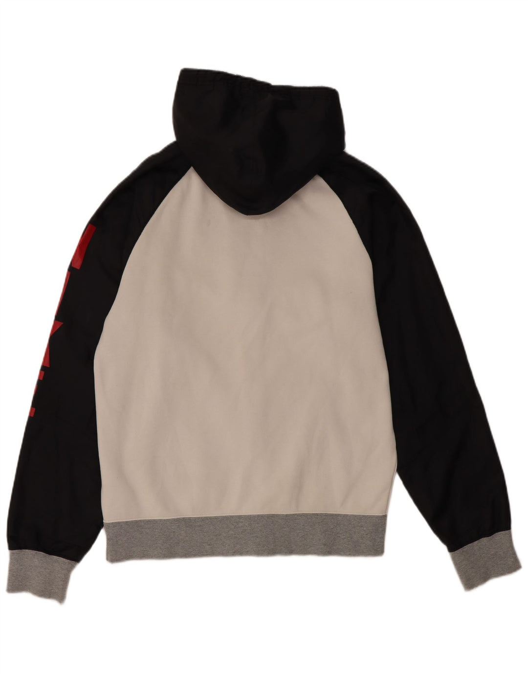 Felpa con cappuccio e zip grafica Nike da uomo in cotone color block medio nero
