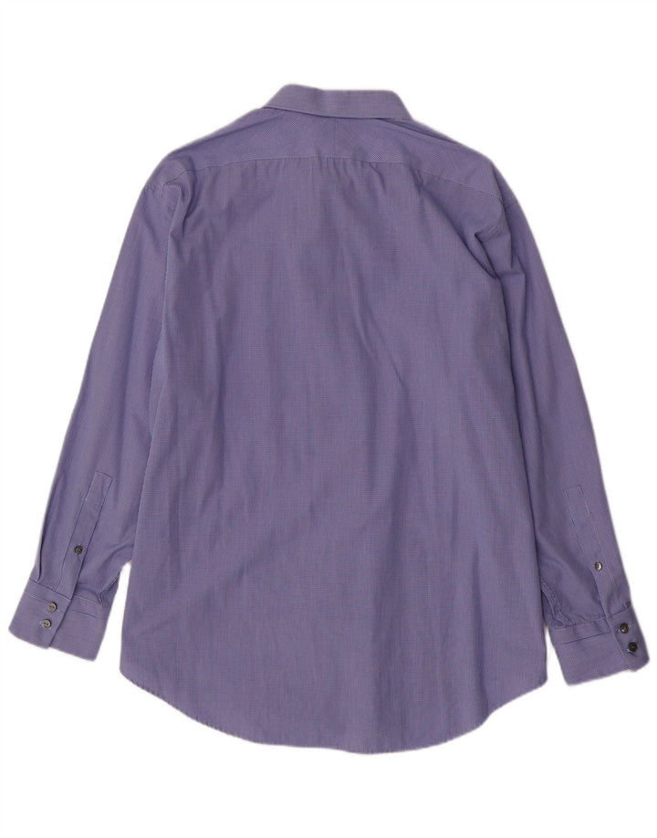 CALVIN KLEIN Camicia slim fit da uomo taglia 17 1/2 XL cotone a quadri blu