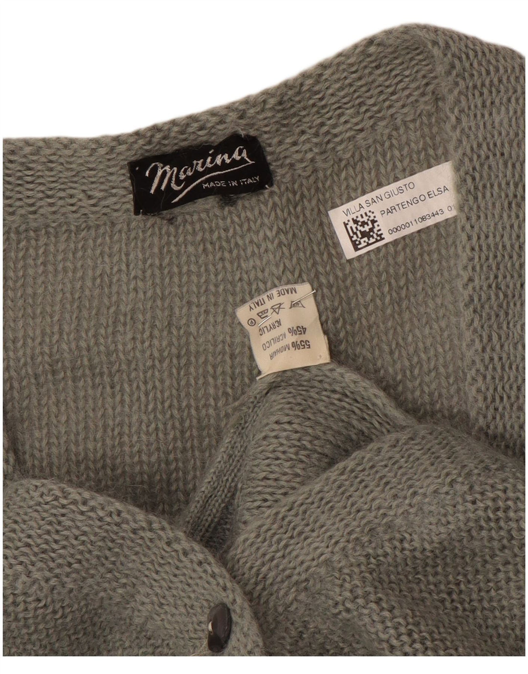 Maglione cardigan da donna vintage UK 18 XL Mohair grigio
