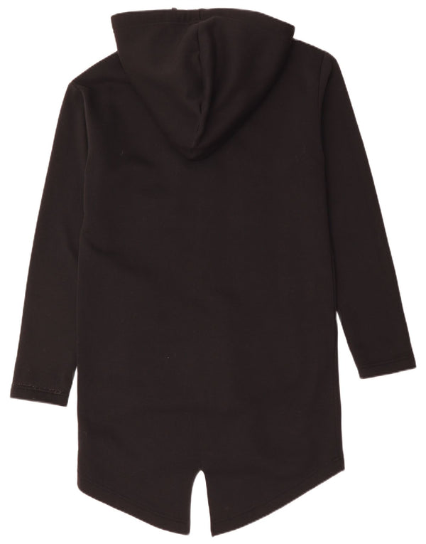 Maglione con cappuccio e zip lunga da donna Benetton UK 10 piccolo cotone nero