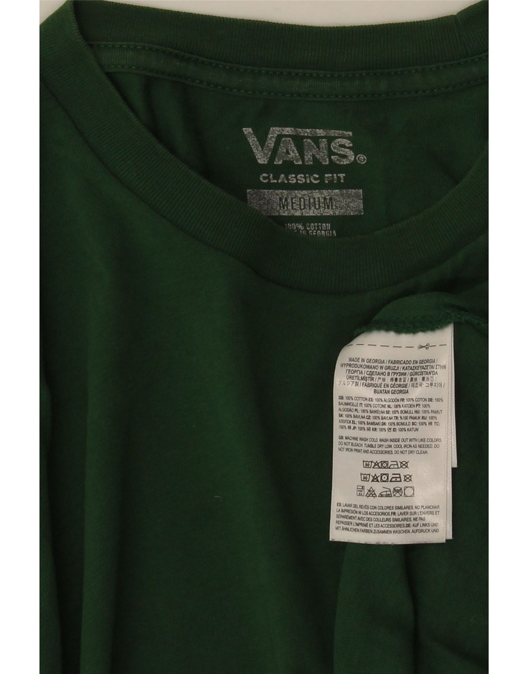 T-shirt da uomo con vestibilità classica VANS, top in cotone verde medio