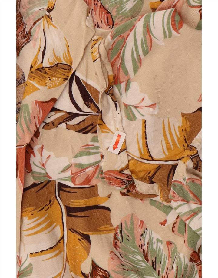 Camicia da uomo Marrakech in cotone floreale beige medio