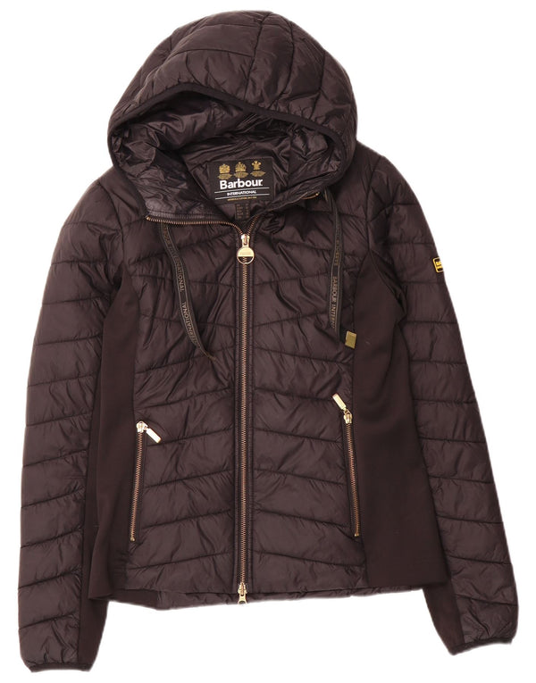 Giacca imbottita con cappuccio da donna Barbour UK 10 Small nera in poliammide