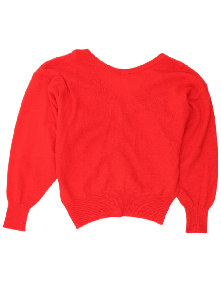 Confezioni Di Lusso Maglione Cardigan Da Donna UK 12 Rosso Medio