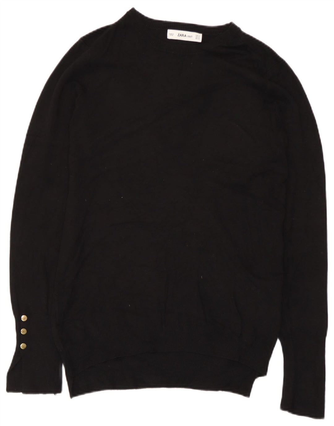 Maglione maglione con scollo a barca da donna Zara UK 12 medio nero