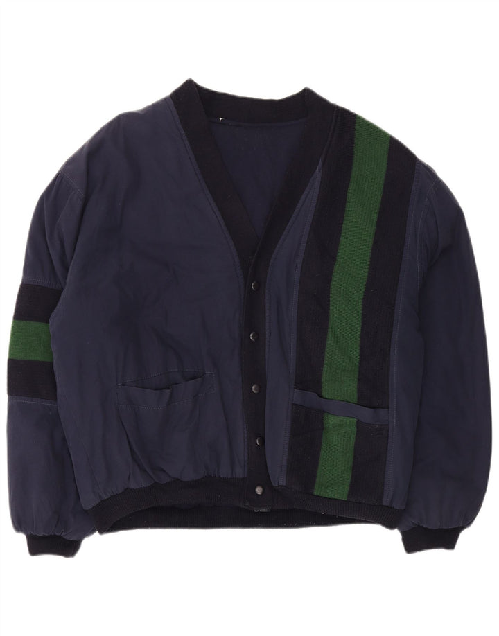 Giubbotto bomber da uomo VINTAGE UK 42 XL Blu navy Colourblock