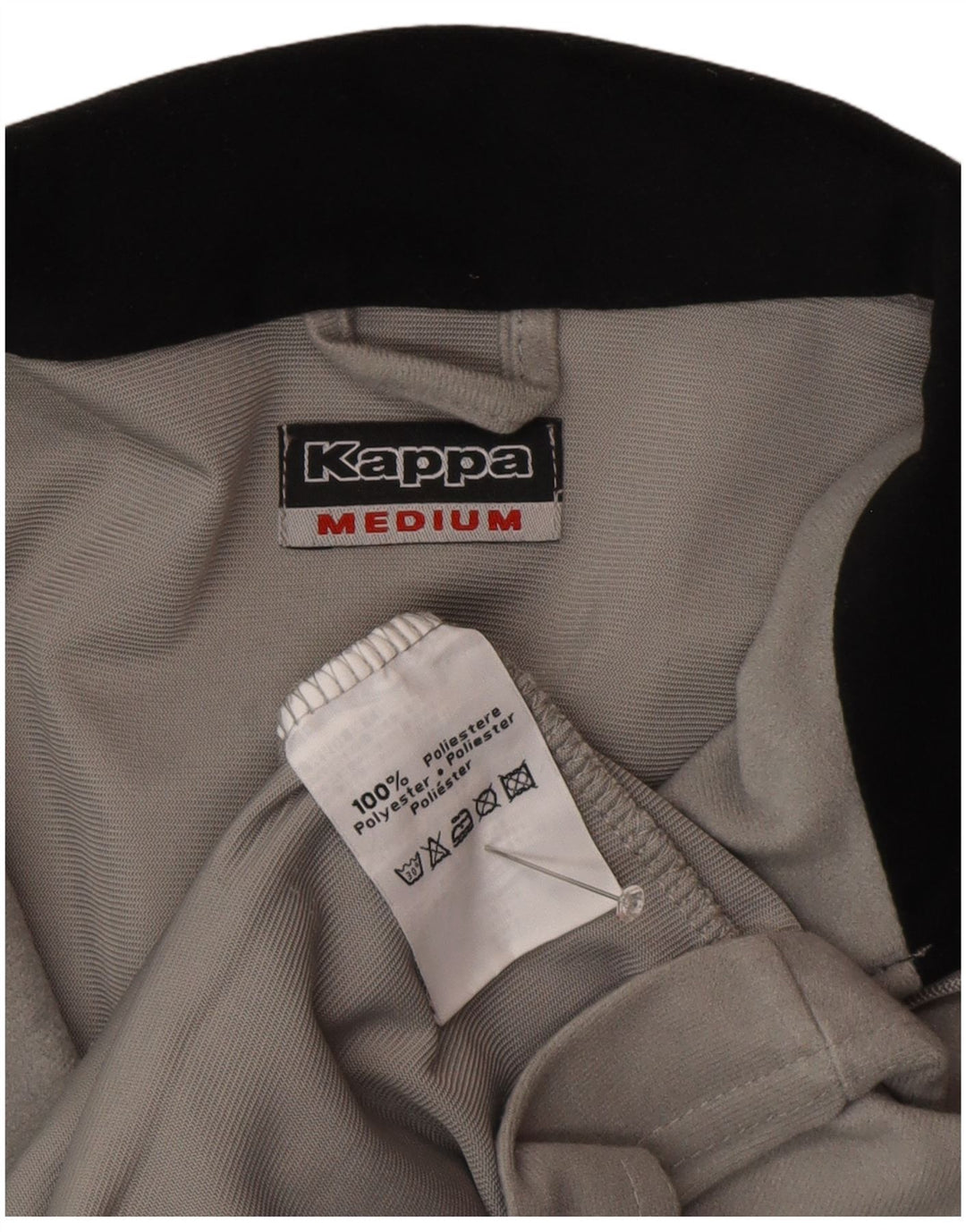 Giacca da tuta da uomo Kappa in poliestere color block grigio medio