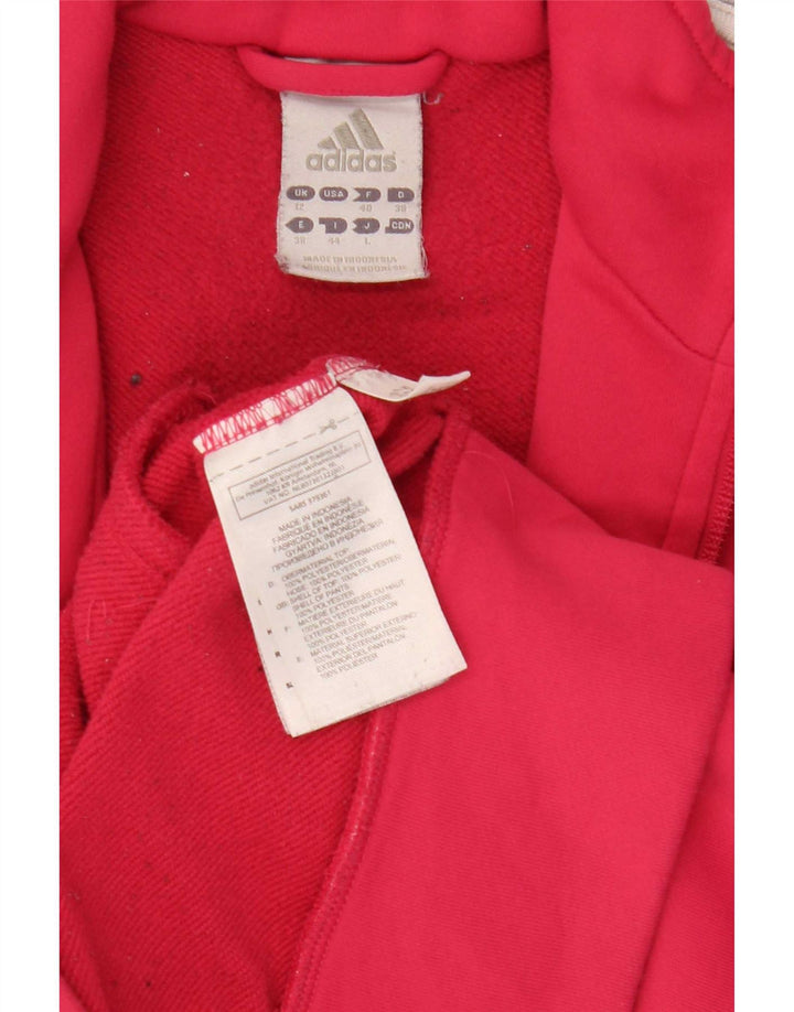 Giacca da tuta da donna Adidas UK 12 poliestere rosa medio