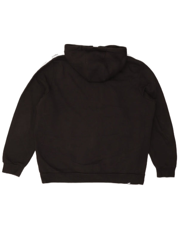 Felpa con cappuccio e zip grafica PUMA da uomo XL in cotone color block nero