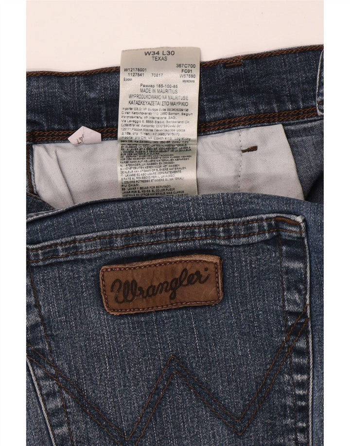 Jeans dritti da uomo Wrangler Texas W34 L30 cotone blu