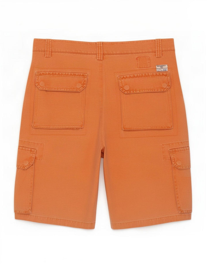Pantaloncini cargo da uomo Brooksfield IT 50 Large W34 in cotone arancione
