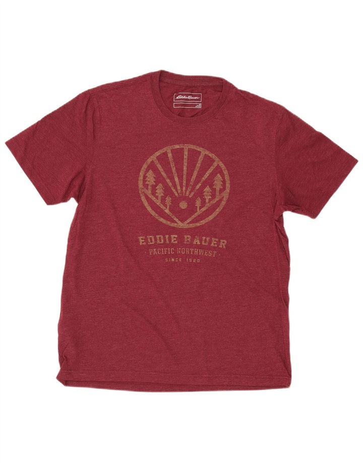 T-shirt grafica da uomo EDDIE BAUER Top in cotone marrone medio medio