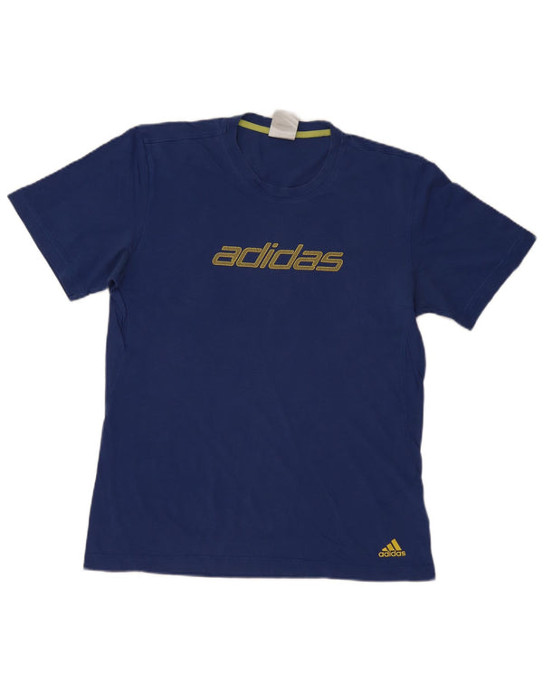 T-shirt grafica da uomo ADIDAS Top in cotone blu medio