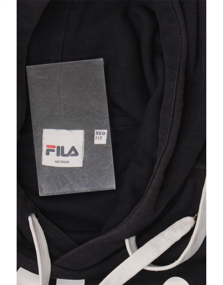 Felpa con cappuccio grafica da uomo Fila media blu navy